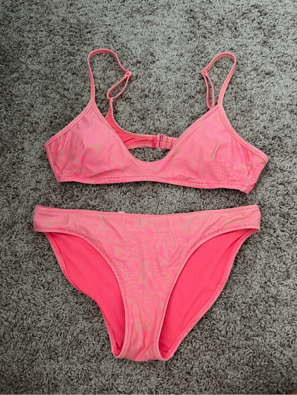 aerie Neon Pink Scoop Neck Bikini Set